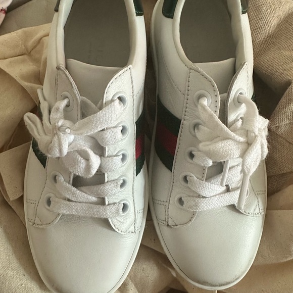 GUCCI CHILDREN'S ACE LEATHER SNEAKER - Picture 4 of 6